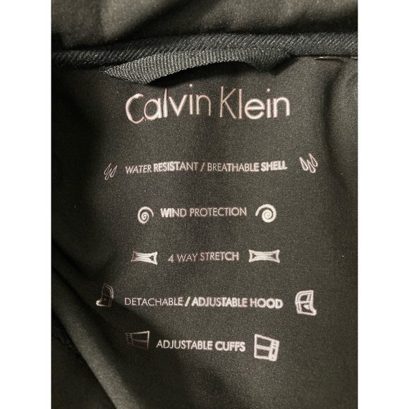 Calvin Klein Women’s Black Softshell Jacket M Water Resistant Windproof Hooded - Picture 3 of 14
